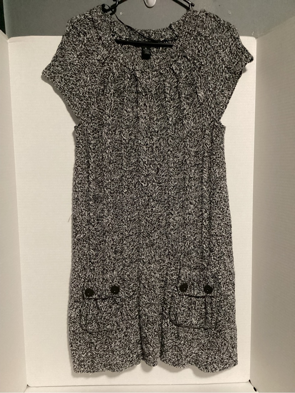 Style & Co. Black and White Marled Chunky Knit Style Sweater Dress. Y2K size XL - Picture 2 of 5